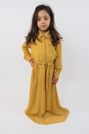 Amanis-Yellow-Long-Sleeve-Polka-Dot-Dress-For-Kids-Maxi-Dress-Style-UK-1