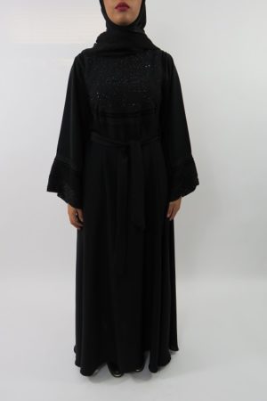 Amanis-Designer-Black-on-Black-Umbrella-Cut-Abaya-Style-UK-1