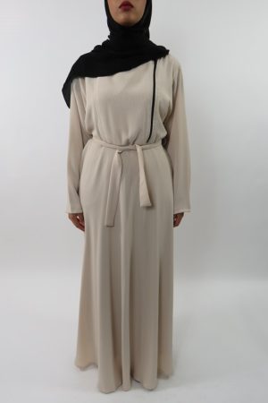 Amanis-Cream-Long-Sleeve-Maxi-Dress-with-Front-Side-Zip-Style-UK-1