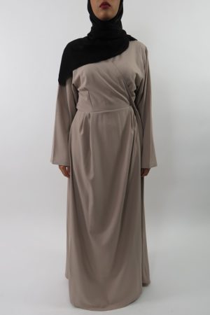 Amanis-Beige-Long-Sleeve-Wrap-Around-Maxi-Jacket-Style-UK-1