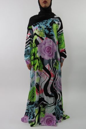 Amanis-Multi-Colour-Rose-Print-Long-Sleeve-Maxi-Dress-Style-UK-2