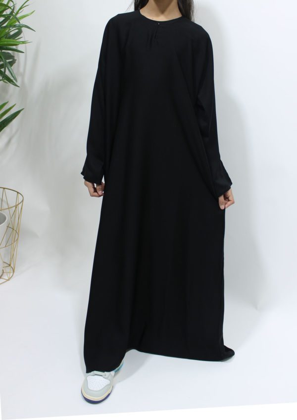 GIRLS PLAIN BLACK NEDA ABAYA 1