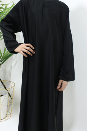 GIRLS PLAIN BLACK NEDA ABAYA 1