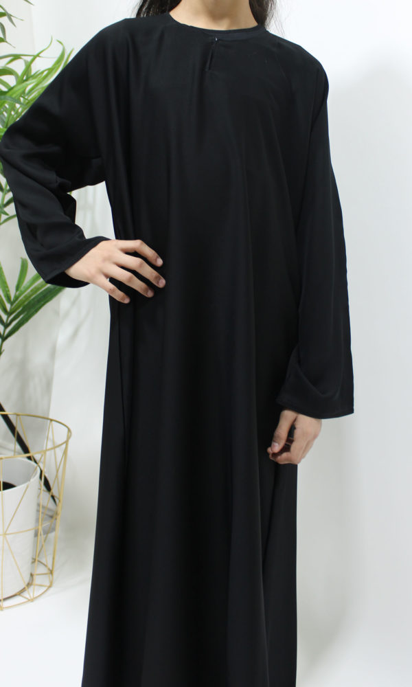 GIRLS PLAIN BLACK NEDA ABAYA 1