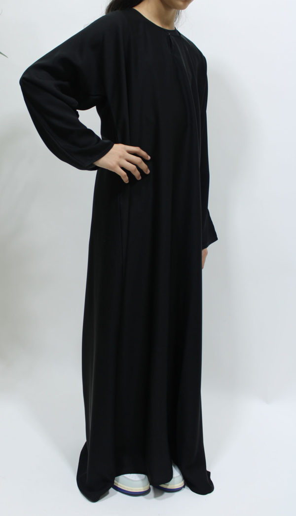 GIRLS PLAIN BLACK NEDA ABAYA 1