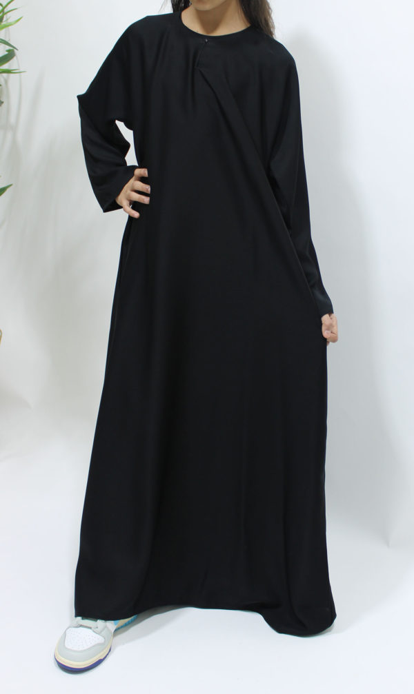 GIRLS PLAIN BLACK NEDA ABAYA 1