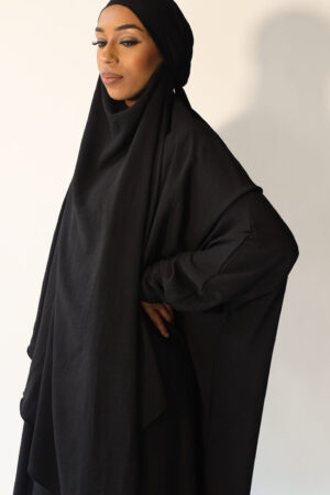 AMANIS ABAYA WITH DIAMOND KHIMAR - BLACK 2