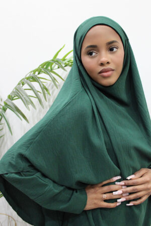 AMANIS ABAYA WITH DIAMOND KHIMAR - FOREST GREEN 1