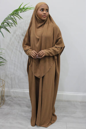 AMANIS ABAYA WITH DIAMOND KHIMAR - TOFFEE 1