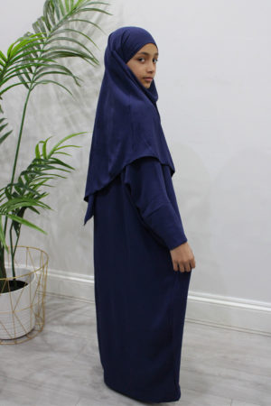 AMANIS GIRLS ABAYA AND KHIMAR SET - NAVY 1