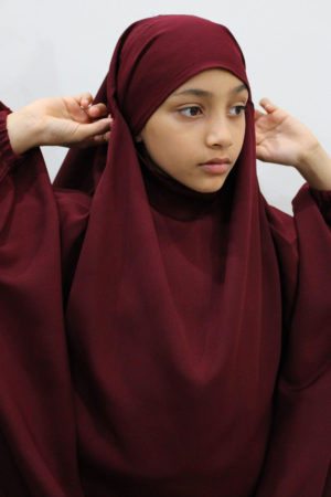 AMANIS GIRLS TWO-PIECE SAROUEL JILBAB - MAROON 1