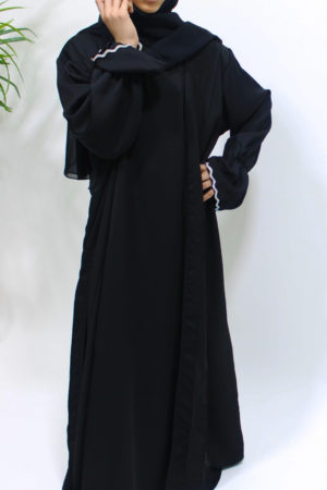 TWO-PIECE STYLE ABAYA - BLACK 1