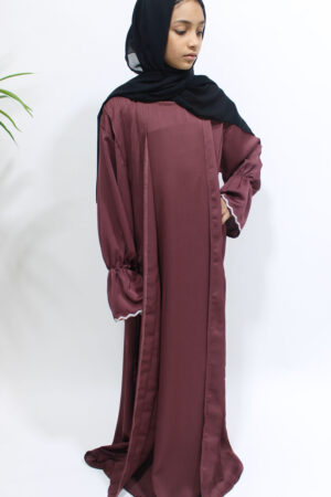 TWO-PIECE STYLE ABAYA - PLUM 1