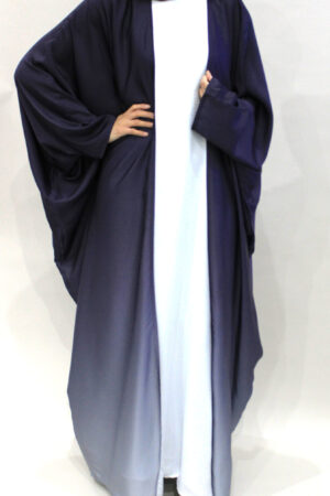 BISHT OMBRE ABAYA WITH INNER DRESS - PURPLE 1