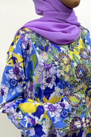 FLORAL PRINT MUKHAWAR JALABIYA - MULTI 1