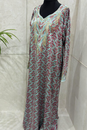 FLORAL PRINT MUKHAWAR JALABIYA - BLUE 1