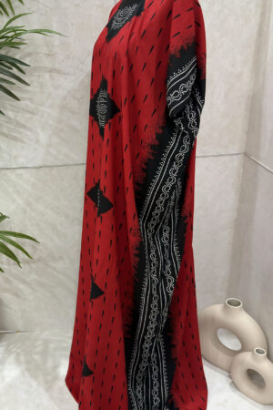 SHAASH PRINT BAATI - RED AND BLACK - 1