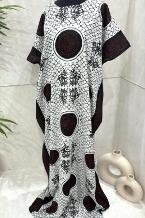 WHITE SHAASH FLORAL PRINT BAATI - 1